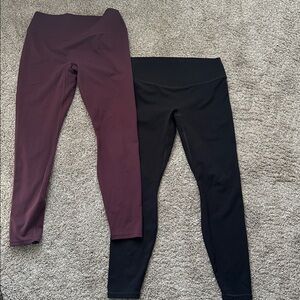 Fabletics Burgundy and Black Leggings